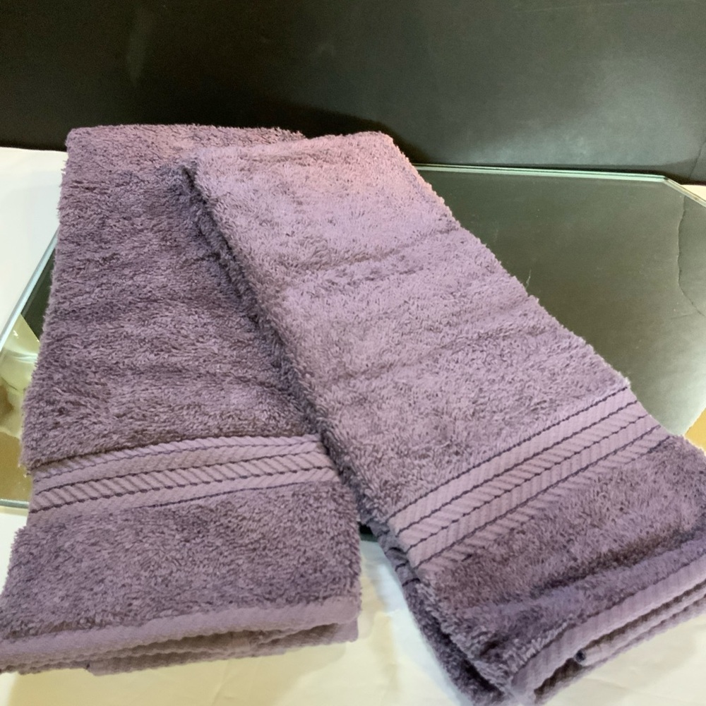 Chris Madden Home Hand Towels Purple Moon Set of 2 Egyptian Cotton Set of 2